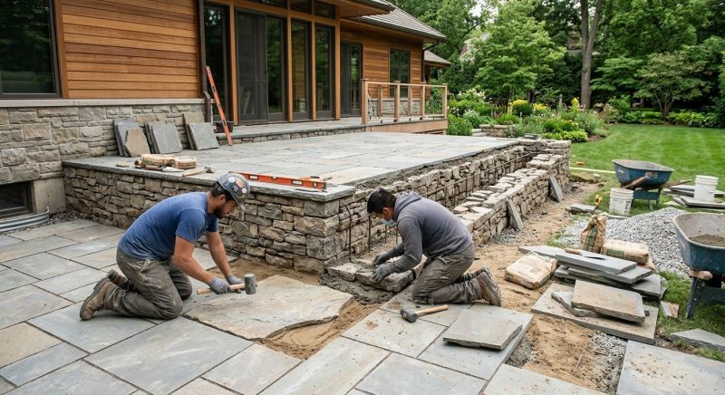 Stone Edging Installation in Worcester, MA